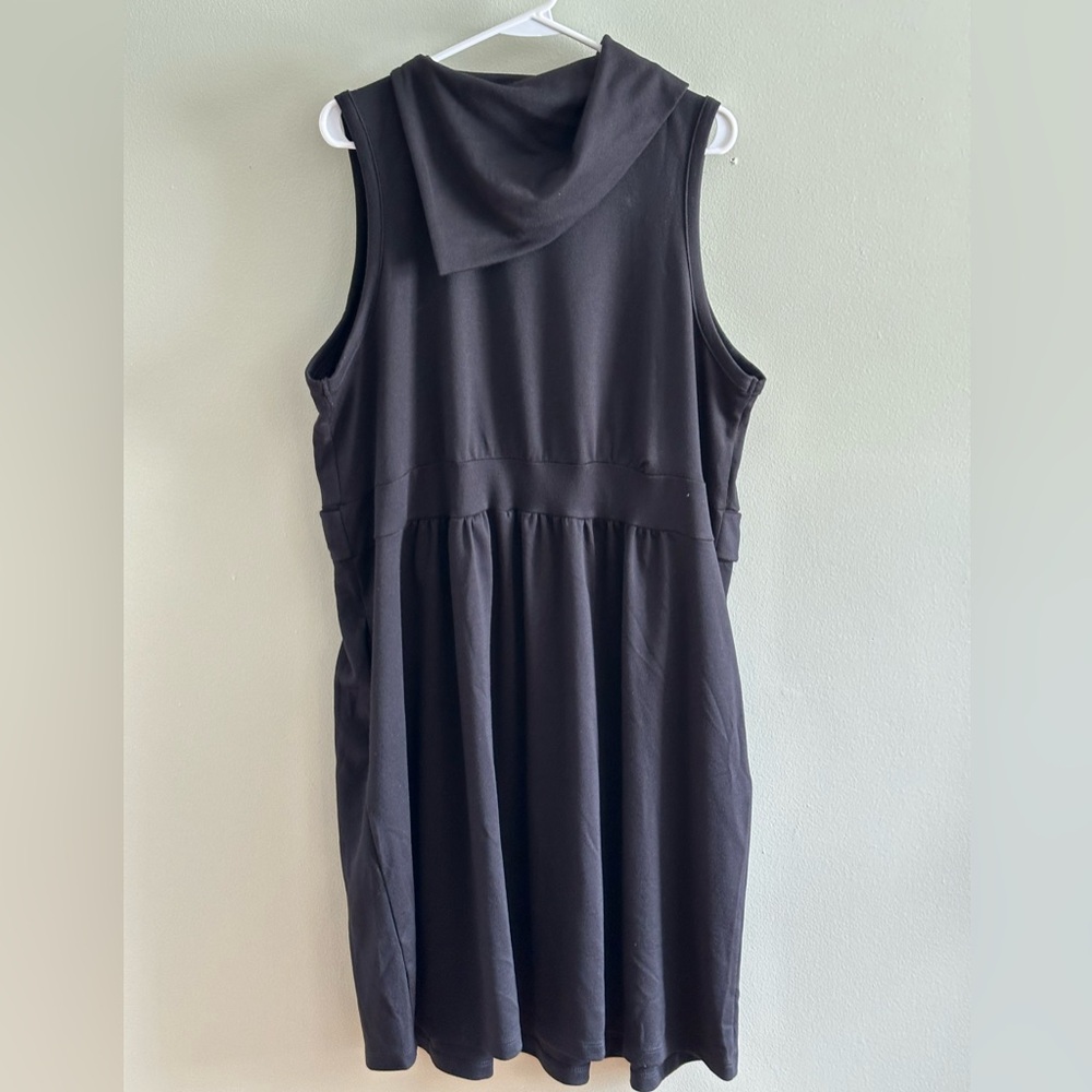 Monteau Black Asymmetrical Neck Sheath Dress - Picture 2 of 3